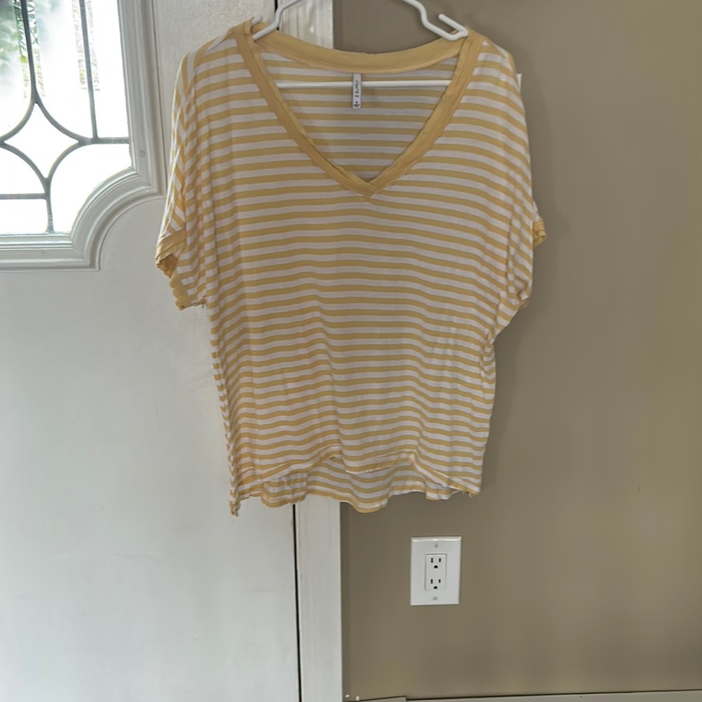 Z supply yellow and white striped shirt